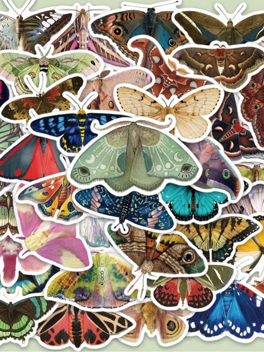 50 Vintage Moth & Butterfly Aesthetic Stickers | Nature Cottagecore Decals 🦋